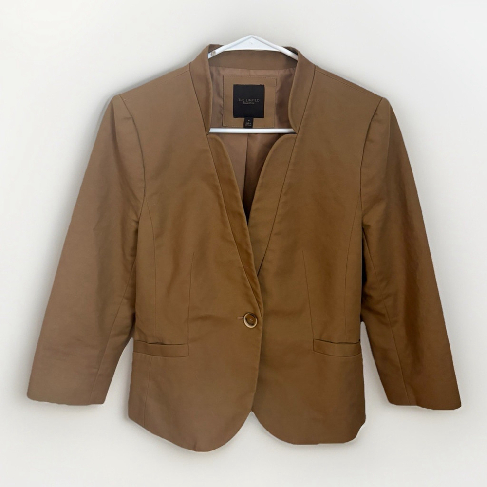 THE LIMITED Collection Y2K Early 2000s Blazer Tan Medium - Picture 3 of 10